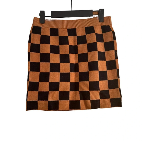NWT FOREVER 21 KNIT CHECKERED MINI SKIRT - Picture 3 of 5